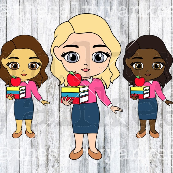 SY Dolls Teacher Customizable Layered SVG and PNG File Download