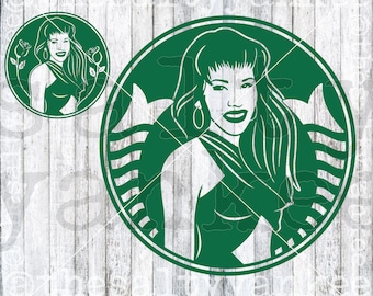 Selena Quintanilla-Pérez Coffee Cup Logo Circle SVG File Download