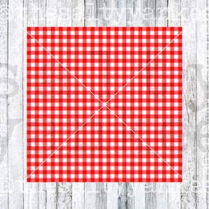 Op de afbeelding: Rode en witte geruite picknickdeken. De deken is gemaakt van geweven stof en heeft een klassiek ruitpatroon.