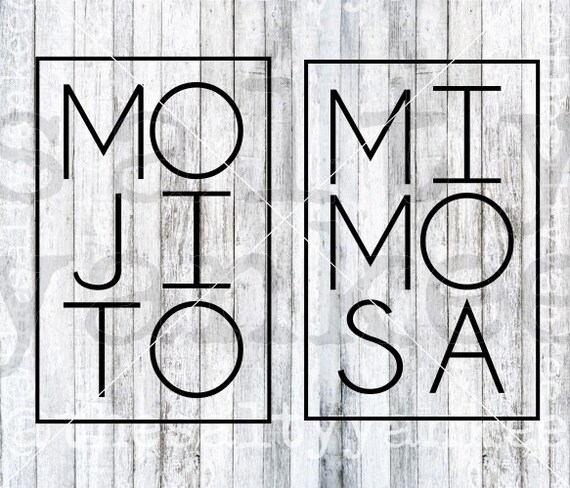 Mojito Mimosa Square Minimalist SVG Layered File Download