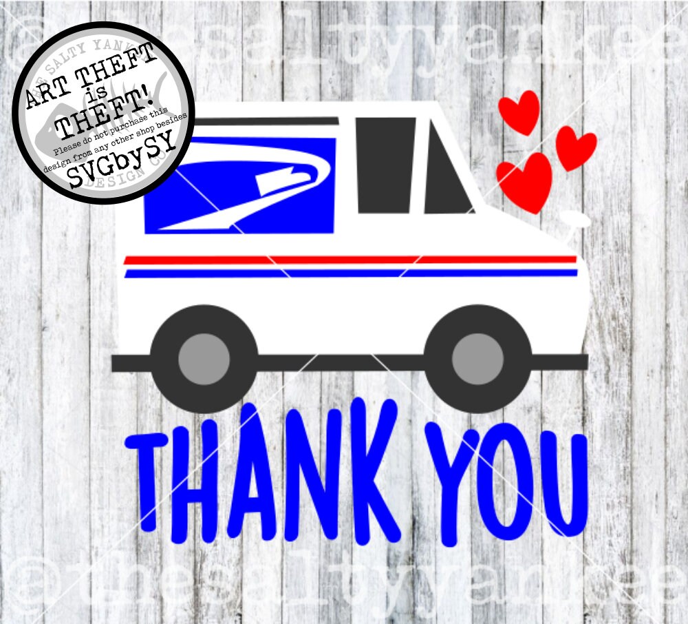 Mail Truck Thank You USPS SVG Layered File Download
