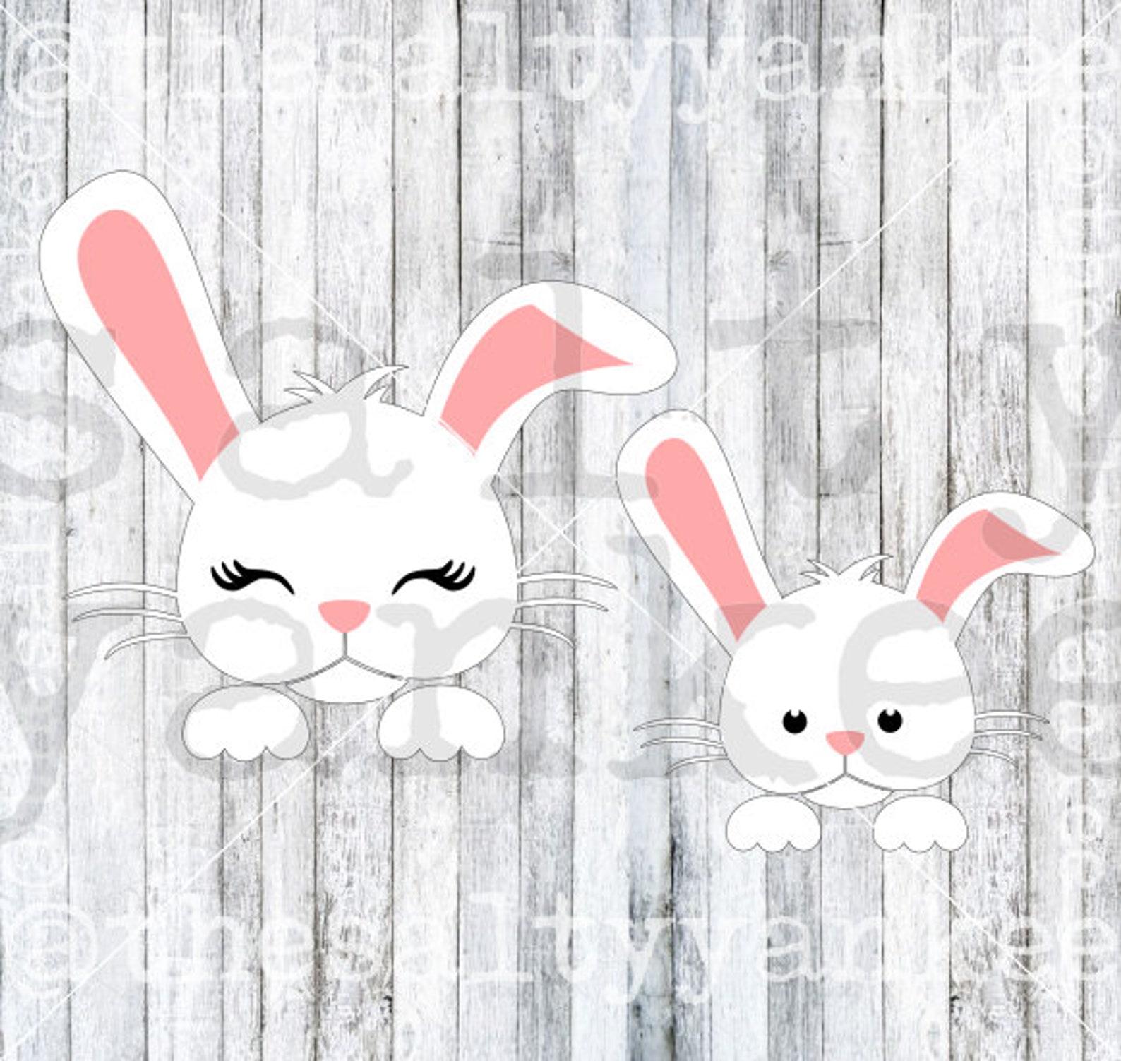 Easter Bunnies Boy and Girl Layered SVG File Download | Etsy
