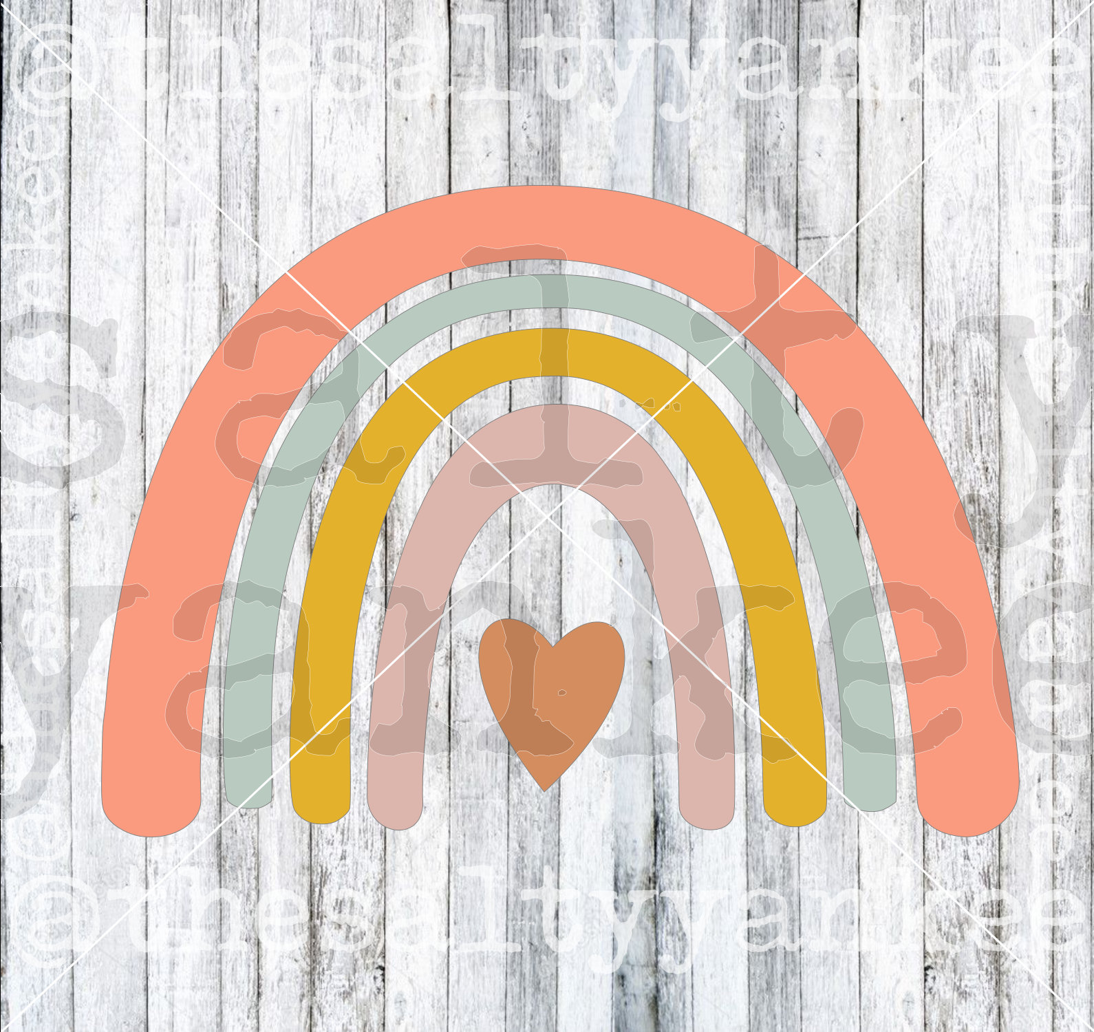 Boho Chic Rainbow With Heart SVG Layered File Download - Etsy Australia