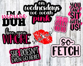 Movie Inspired Quotes Burn Book Kiss Mark SVG Layered File Download