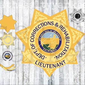 CDCR Badge Department of Corrections California Lieutenant Retired Sergeant Layered SVG File Download