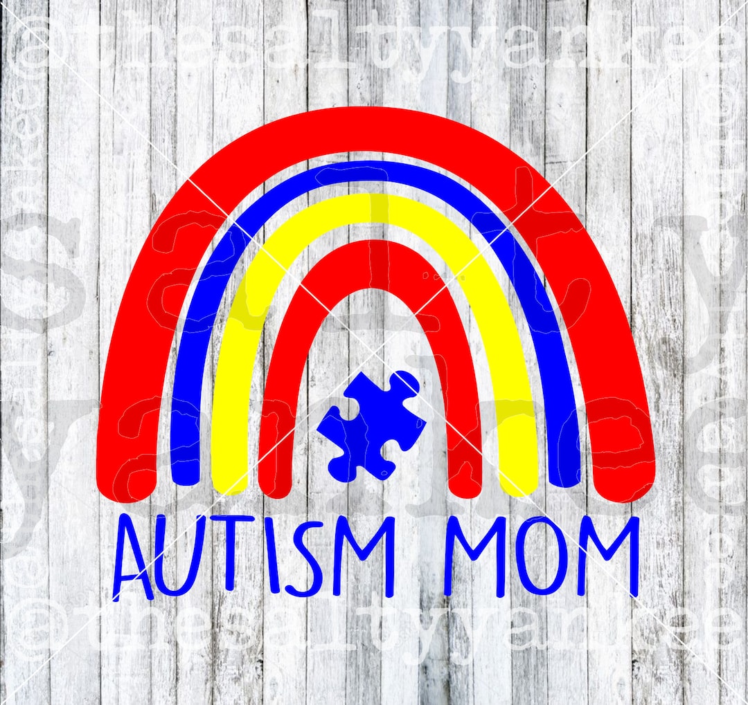 Autism Mom Puzzle Piece SVG Layered File Download - Etsy