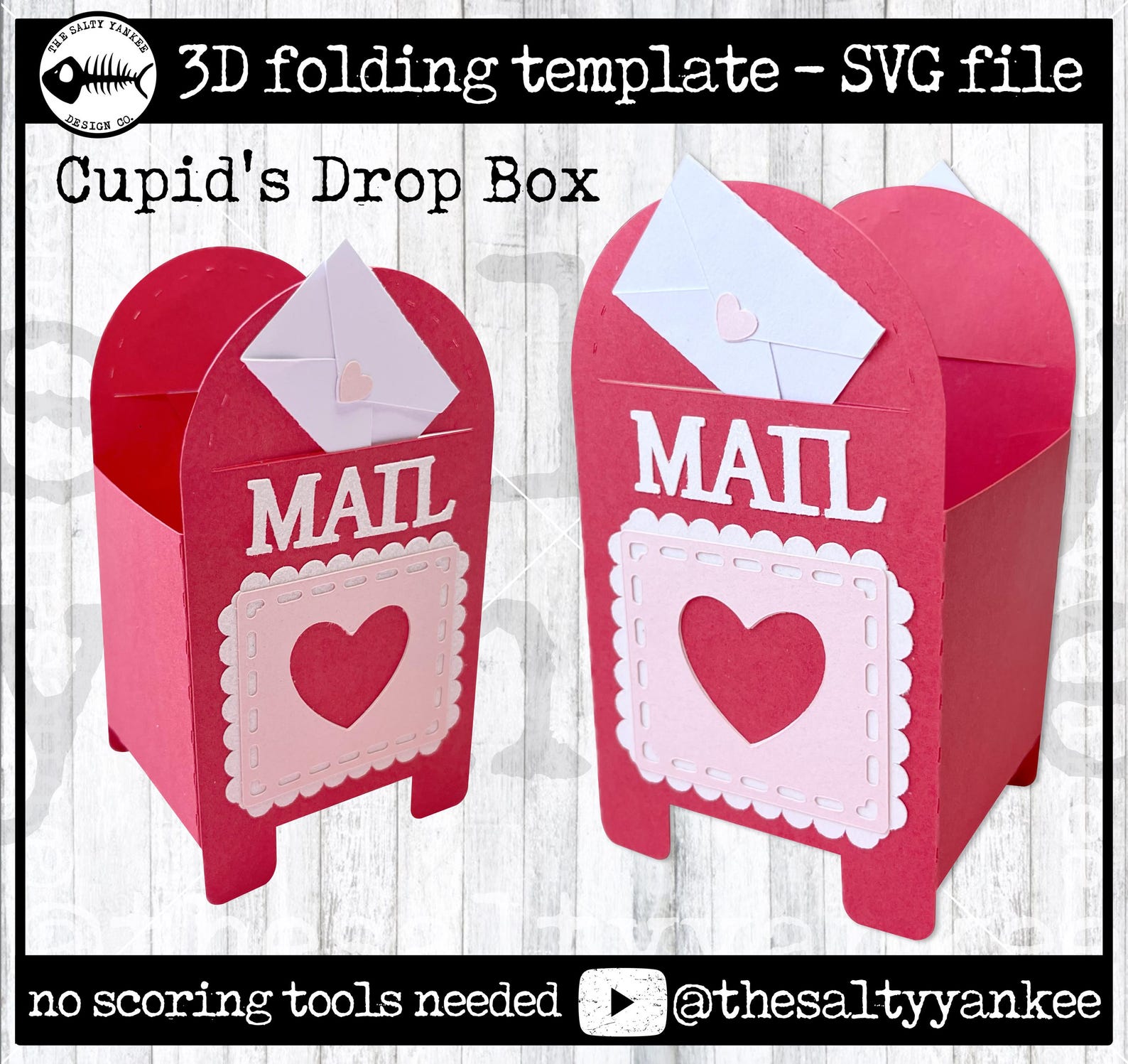 Cupid's Drop Box Postal Mail Box 3D Folding SVG File Template Digital ...
