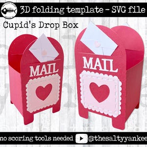 Plantilla de archivo SVG plegable 3D para buzón de correo postal de Cupido Descarga de archivo digital