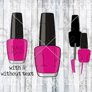 Basic Nail Polish Front and Back Layered SVG and PNG File Download
