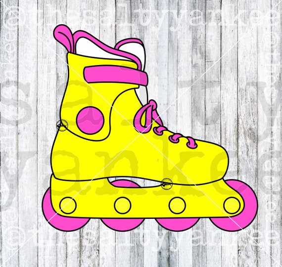 Neon Rollerblade Roller Blade Roller Skate SVG File Download UK