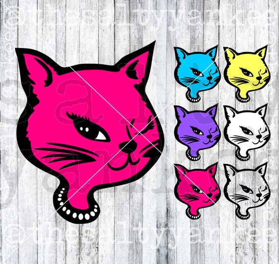 Retro 90s Winking Kitty Cat Inspired by the Vending Machine