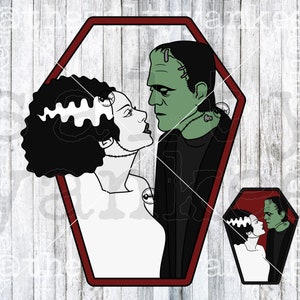 Pobierz plik Horror Monster Bride Groom in Coffin SVG