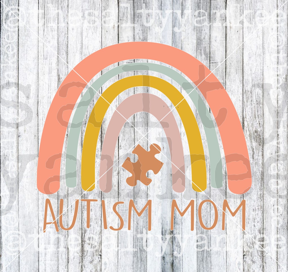 Autism Mom Puzzle Piece SVG Layered File Download - Etsy