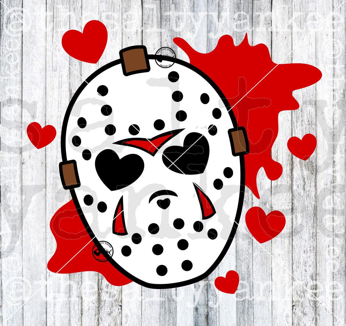 Valentines Day Hearts Horror Mask SVG Layered File Download - Etsy