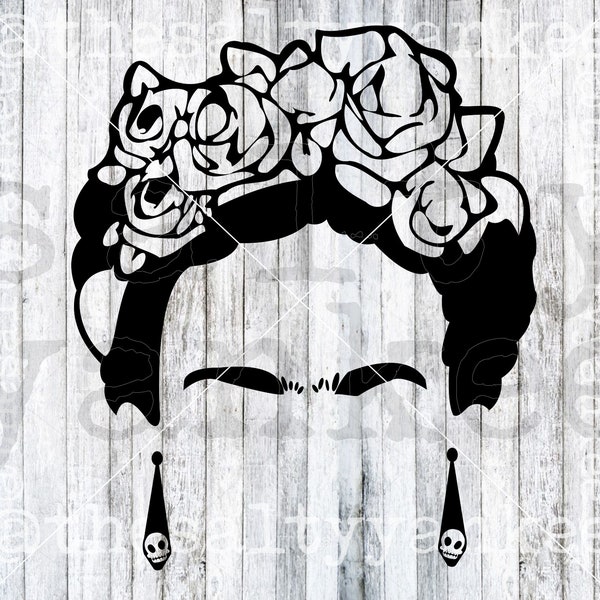 Frida Kahlo Basic Minimalist Clipart SVG Layered File Download