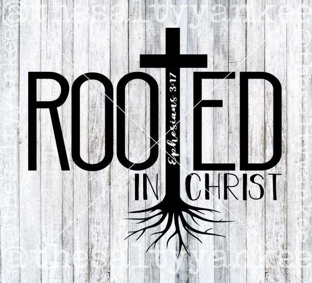 Rooted in Christ Ephesians Bible Tree Roots Christian SVG File Download ...