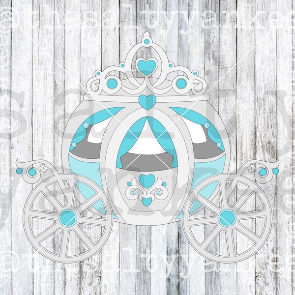 Princess Carriage Layered SVG File Download