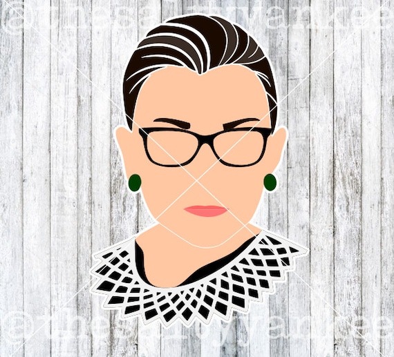 Ruth Bader Ginsburg Minimalist Portrait SVG Layered File Download
