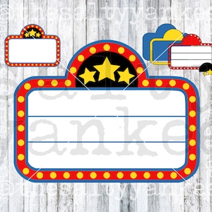 Movie Theater Marquee Sign Now Playing Layered SVG File Download