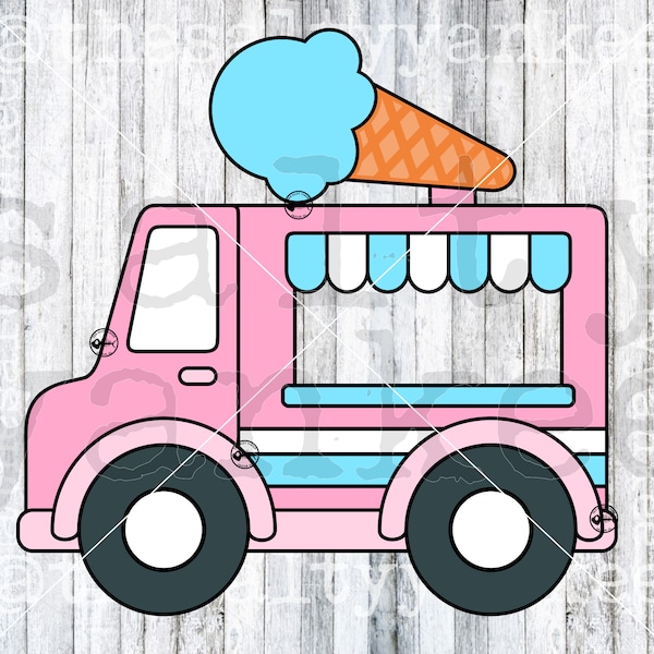 Ice Cream Truck Layered SVG File Download