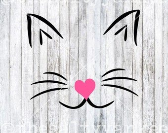 KatzenGesicht Ohren Nasenbeulen und Mund SVG Layered Datei Download