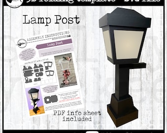 Lamp Post 3D Folding SVG File Template Digital File Download