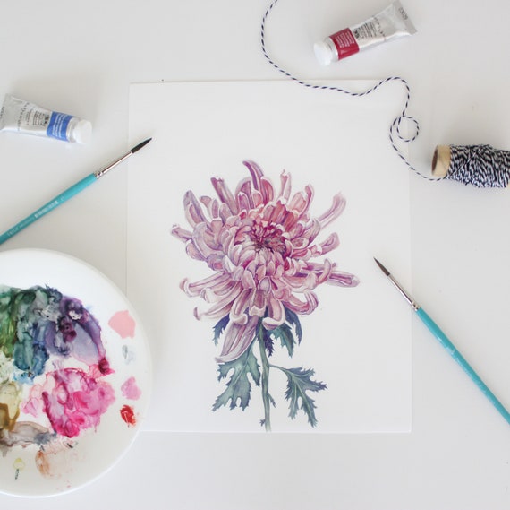 Chrysanthemum Print | Etsy