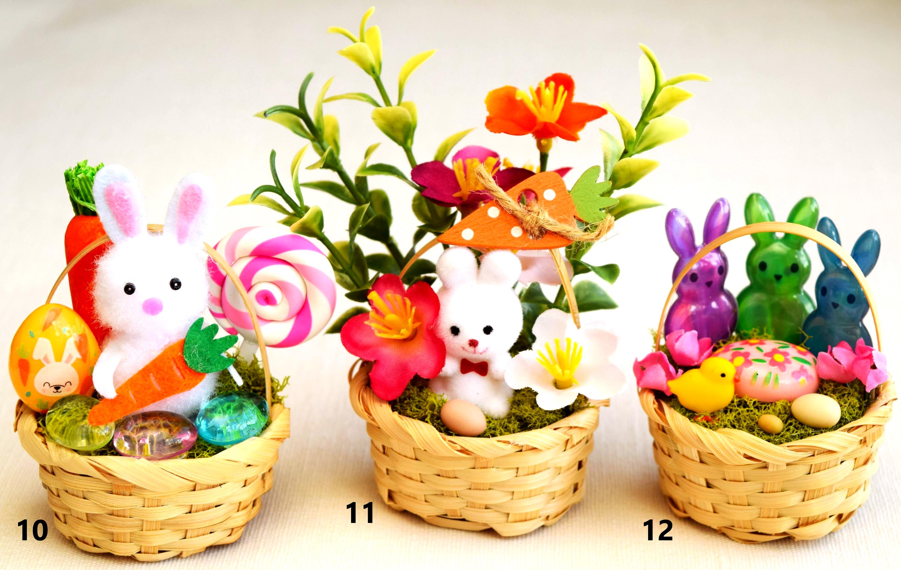Miniature Easter Baskets 1:12 Scale, Dollhouse Easter Basket Miniatures ...