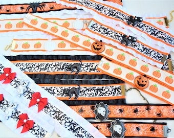 Halloween Choker and Bracelet Matching Sets, Multi-Ribbon With Decoration