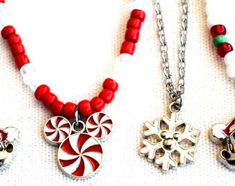 Mouse Christmas Charm Necklaces