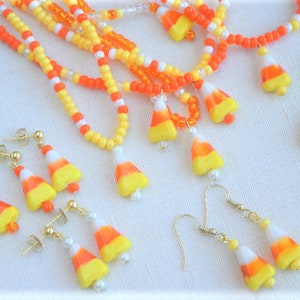 Halloween Candy Corn Jewelry Necklaces and Earrings Sets or Separates image 1