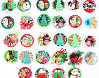 3 Dimensional Christmas Ornaments, Magnets, Pins, Pins With Magnetic Pin Backs, Key Chains, Backpack Clips, Retractable Reel Badge Holders