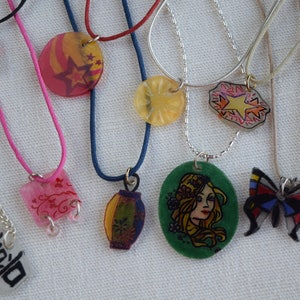 Unique and Handmade Plastic Shrink Art Necklaces image 2