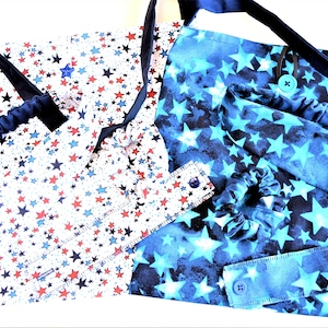 4 juillet, patriotique, sac fourre-tout, bandeau, élastique pour les cheveux et bracelets en tissu à l'unité ou faire un ensemble assorti coton