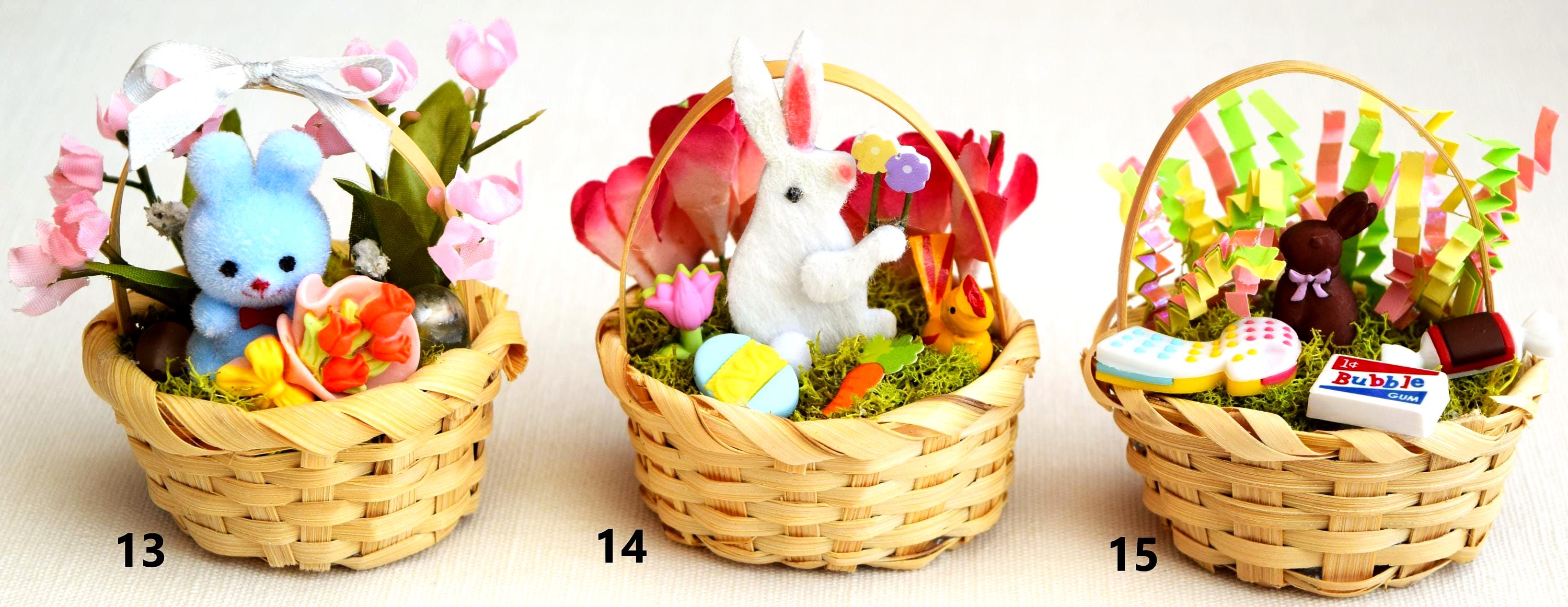 Miniature Easter Baskets 1:12 Scale, Dollhouse Easter Basket Miniatures ...