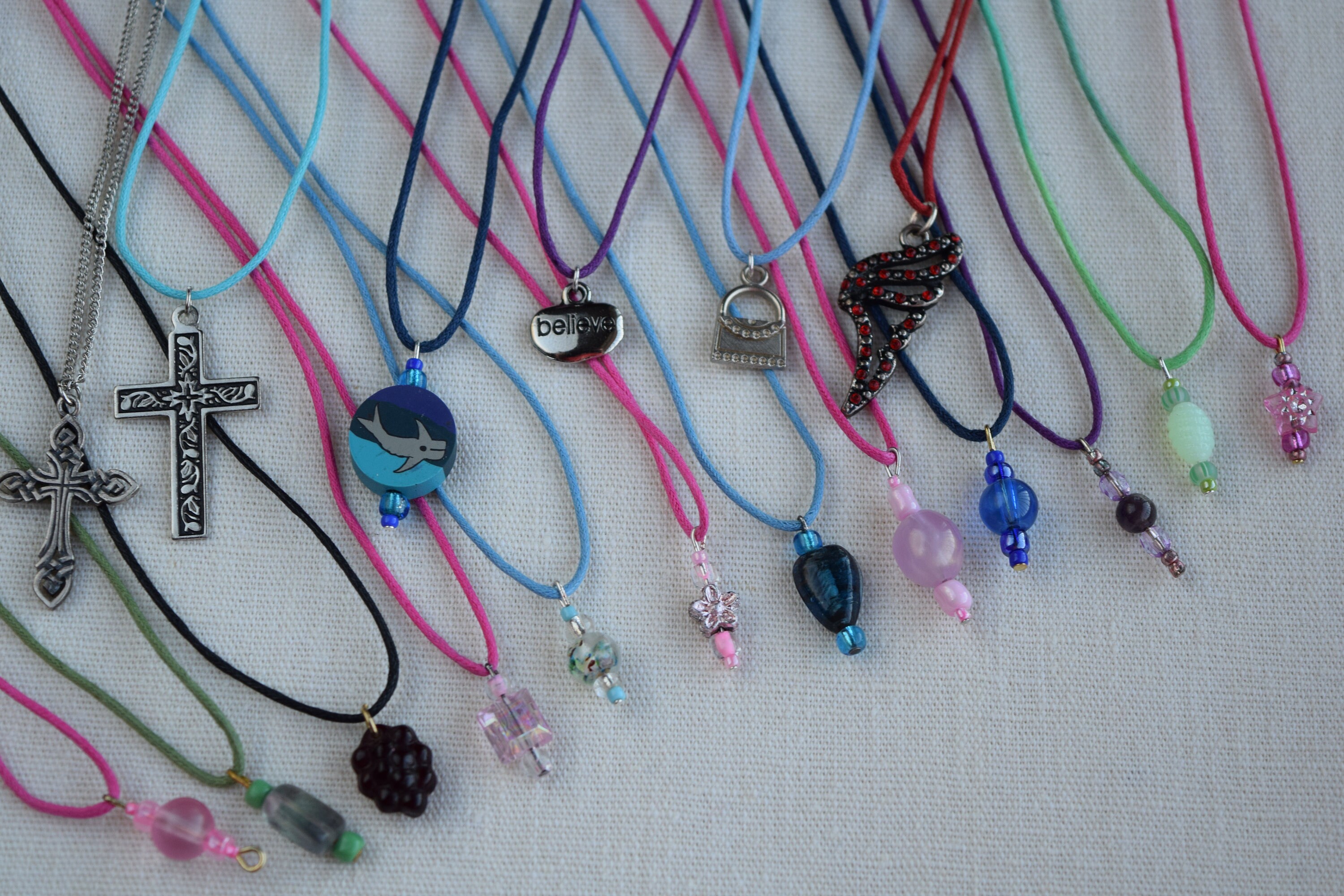 Unique Cord Necklaces With Handmade Beaded Pendants Etsy