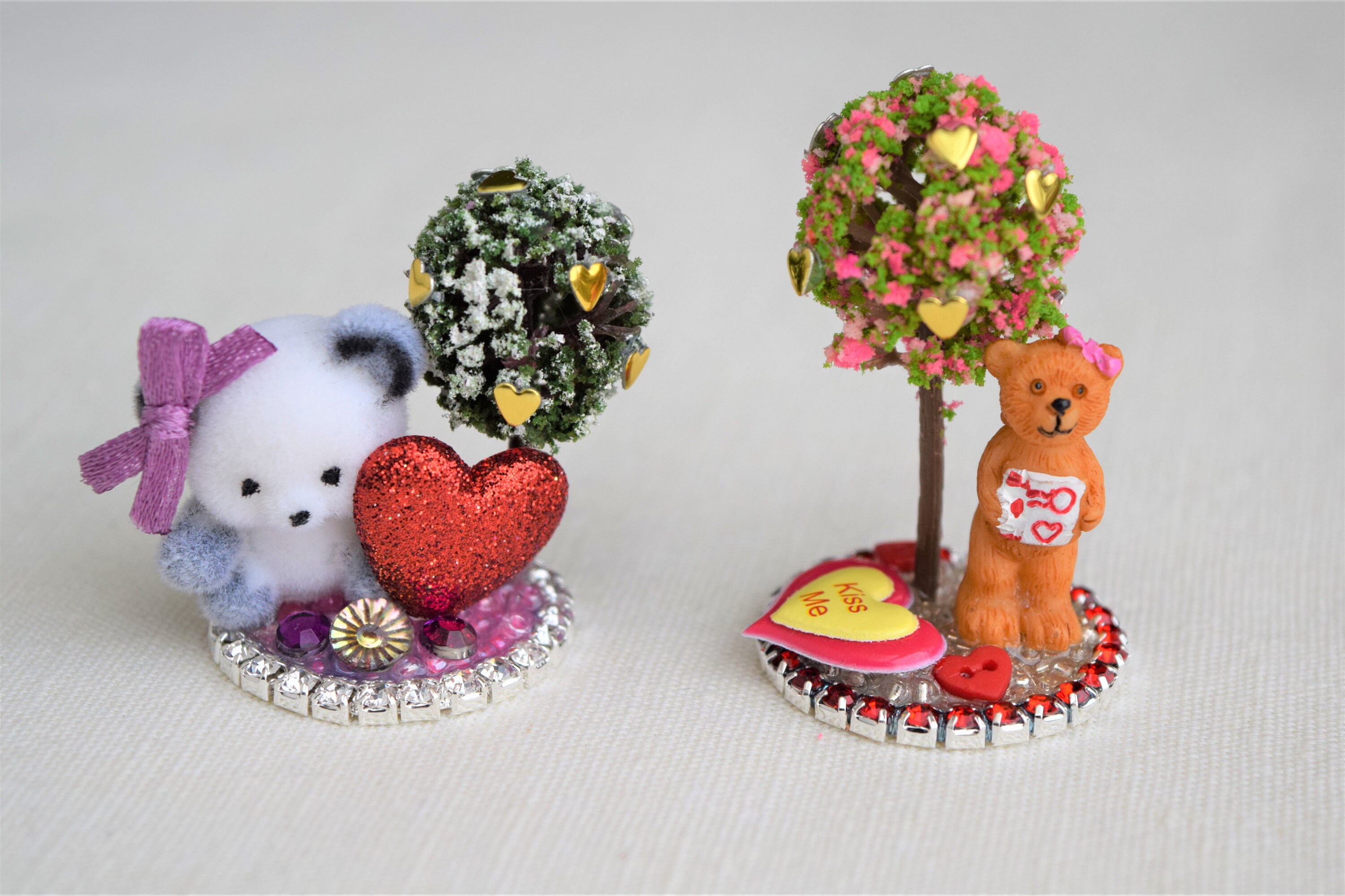 Valentine's Miniature Figurine Scenes Deluxe Bear Etsy