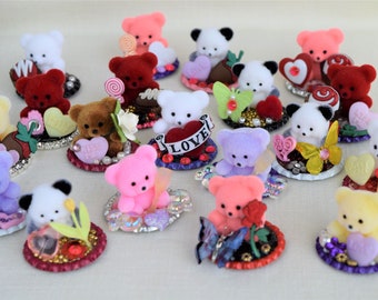 Valentine's Miniature Figurine Scenes - Bear, Hearts, Love and Valentines