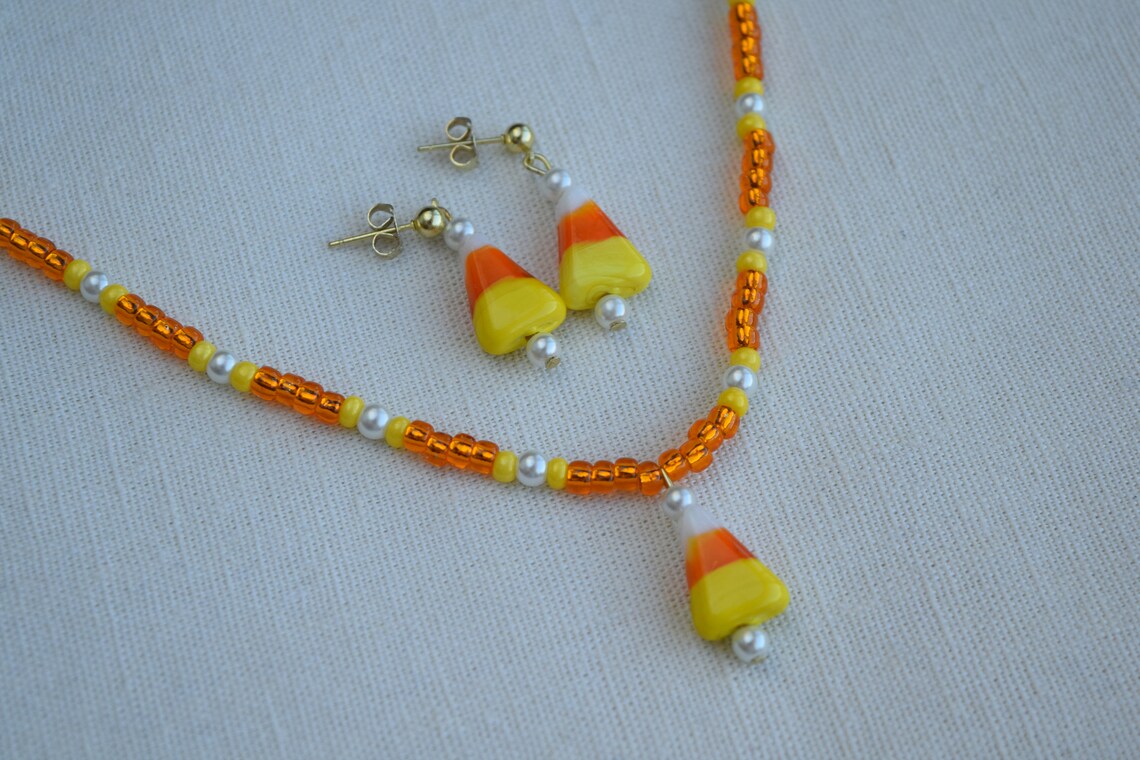 Halloween Candy Corn Jewelry Necklaces and Earrings Sets or Etsy