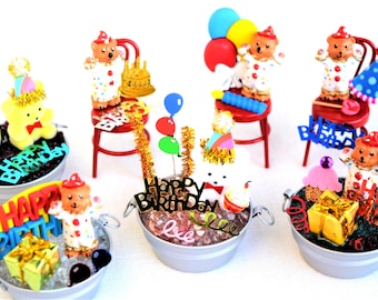 Miniature Birthday Scenes - Metal Tub & Chair Figurine