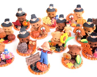 Thanksgiving and Fall Miniature Figurine Scenes