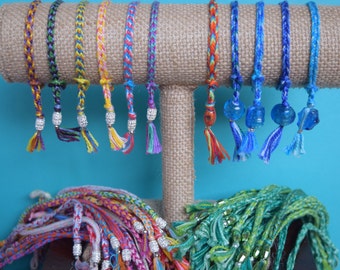 Unisex Handwoven Bracelets and Anklets With Medal and Glass Beads