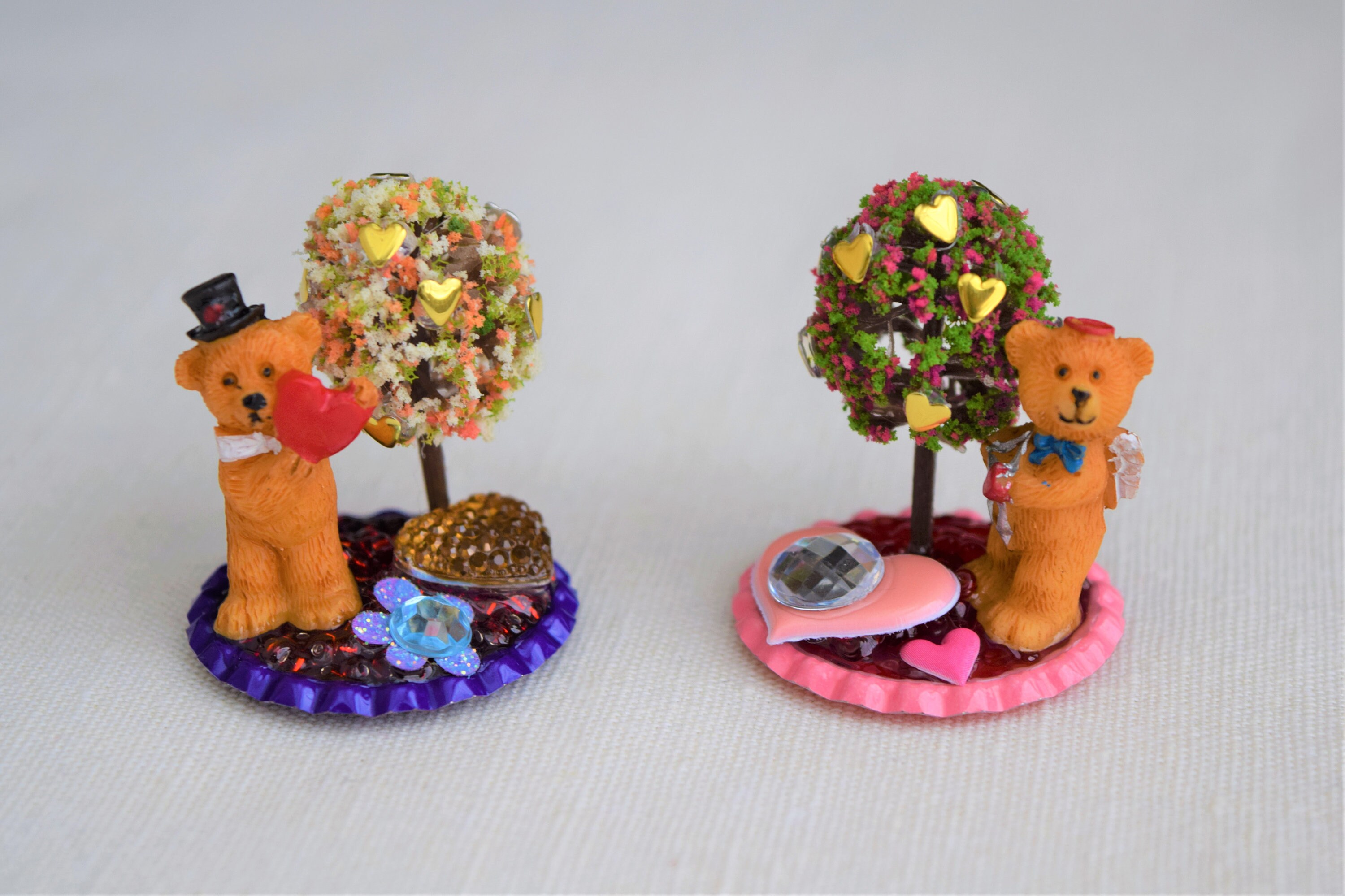 Valentine's Miniature Figurine Scenes Deluxe Bear Etsy