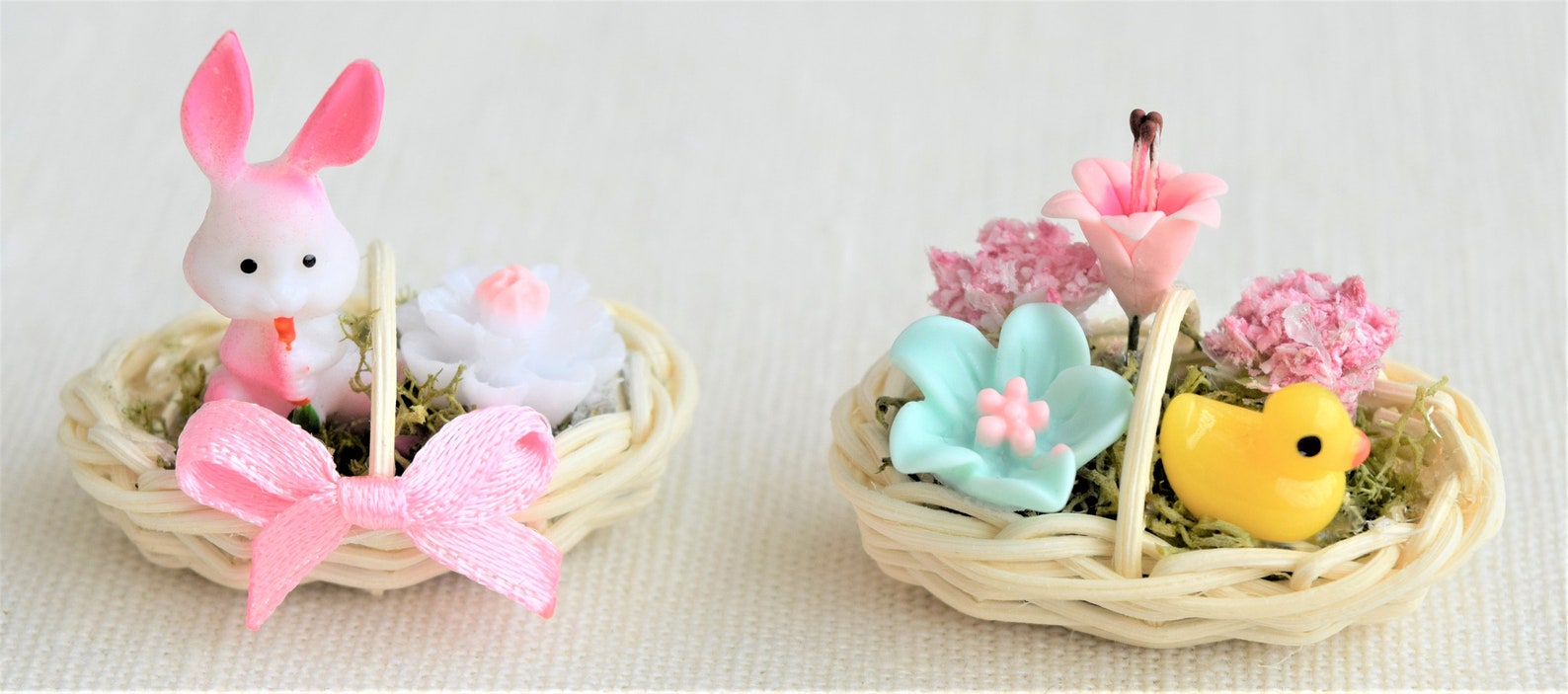 Miniature Easter Baskets 1:12 Scale, Dollhouse Easter Basket Miniatures ...