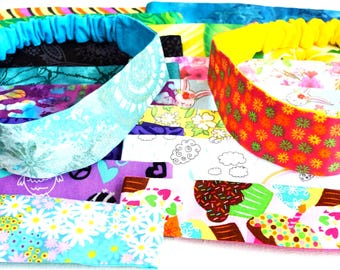 Children Headbands Cotton Reversible and Washable With or Without Buttons