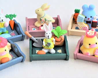 Easter Miniature Wood Trays 1:12 Scale