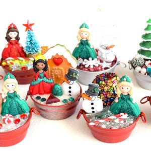 Christmas Princess Miniature Metal Tub Scenes