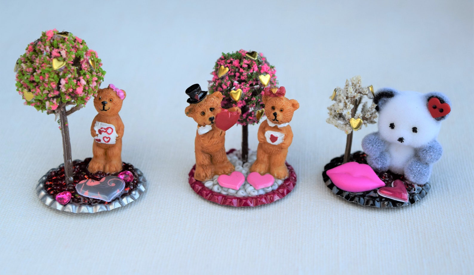Valentine's Miniature Figurine Scenes Deluxe Bear Etsy