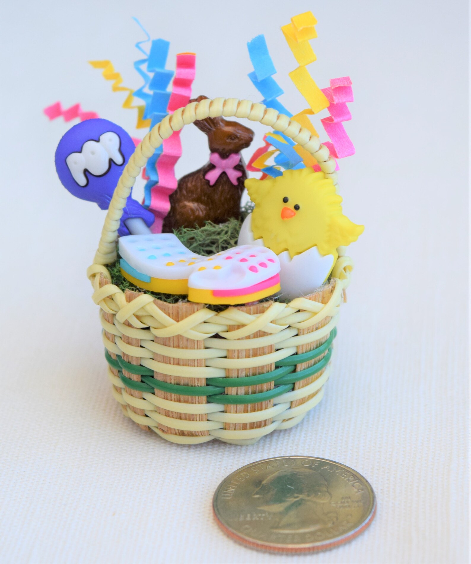 Miniature Easter Baskets 1:12 Scale, Dollhouse Basket Miniatures ...
