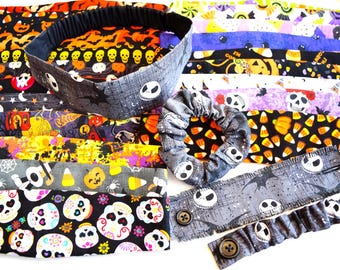 Halloween Headbands With or Without Buttons/Ear Savers/Scrunchies/Cloth Bracelets
